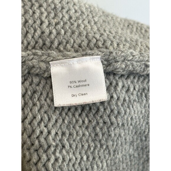 Talbots Wool Cashmere Cardigan Sweater Button Front Gray Size L Preppy - Picture 12 of 15